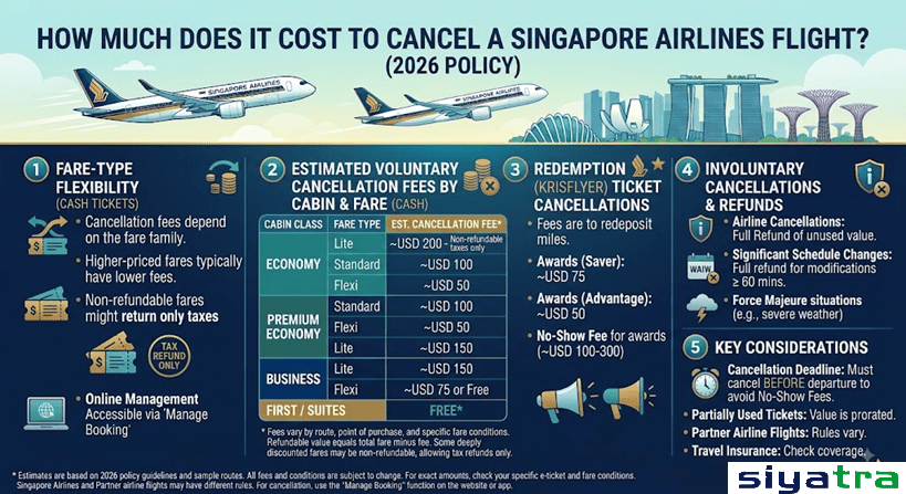 How much does it cost to cancel a Singapore Airlines flight