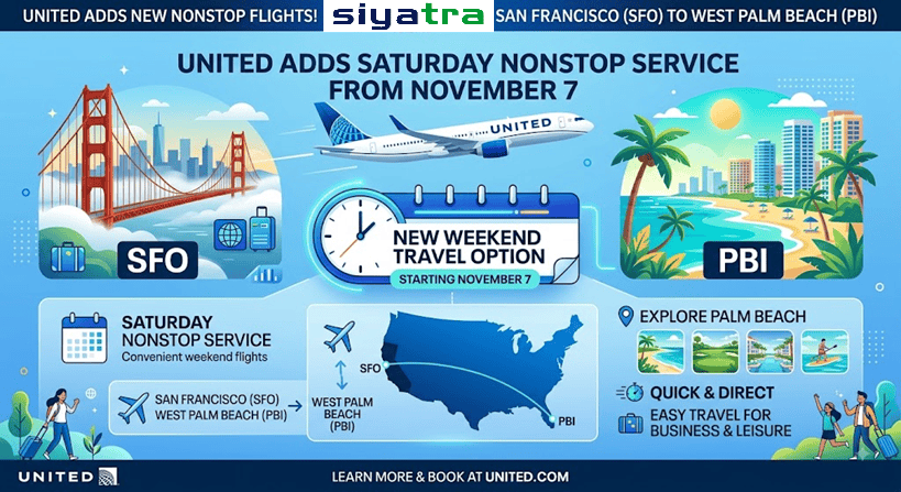 United Adds Saturday Nonstop San Francisco to West Palm Beach From November 7